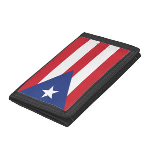 Puerto Rico Plain Flag Tri-fold Wallet