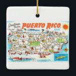 Puerto Rico Postcard Ceramic Ornament<br><div class="desc">Colorful,  wonderful Puerto Rico ornament for your Christmas tree or just hang all year!</div>