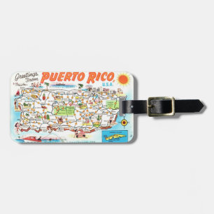 Puerto Rico Postcard Luggage Tag