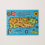 Puerto Rico Postcard Map Jigsaw Puzzle<br><div class="desc">A vintage postcard map of Puerto Rico repurposed on an 8 X 10 jigsaw puzzle.</div>