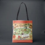 Puerto Rico Postcard Map Shoulder Tote Bag<br><div class="desc">A vintage,  very colorful postcard map of Puerto Rico repurposed!  You can alter the back and personalize it however you like or simply purchase the tote as is. We think it's perfect!</div>
