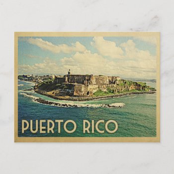 Puerto Rico Postcard Vintage Travel by Flospaperie at Zazzle