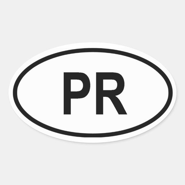 Puerto Rico "PR" Oval Sticker (Front)
