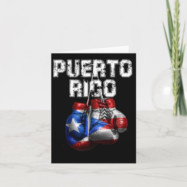 Puerto Rico Pride - Vintage Boxing Gloves  Card (Front)