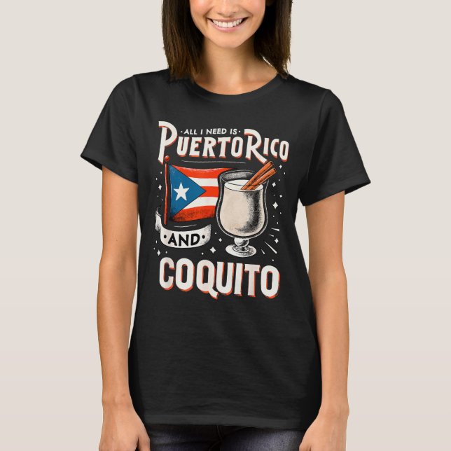 Puerto Rico Puerto Rican Eggnog Christmas Rum Coqu T-Shirt (Front)