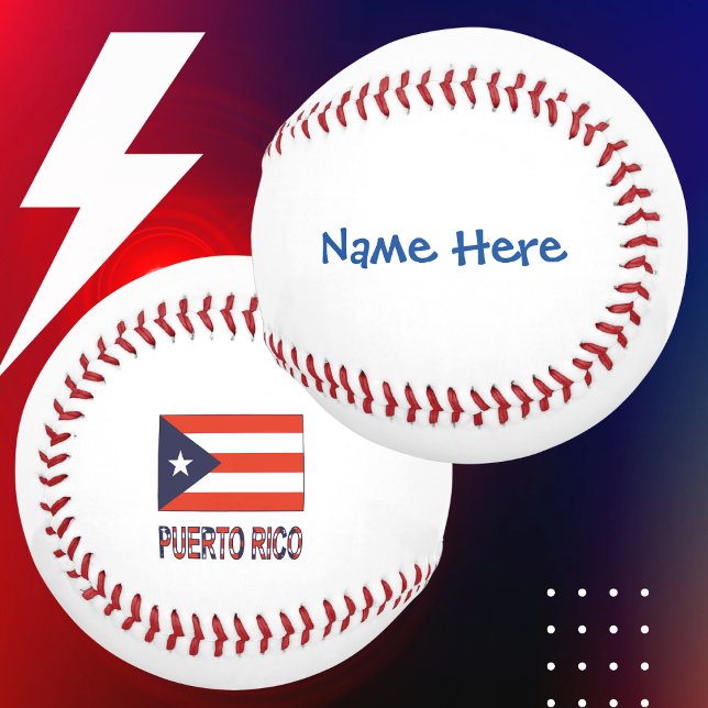 Puerto Rico Puerto Rican Flag Blue Personalization Baseball (Creator Uploaded)