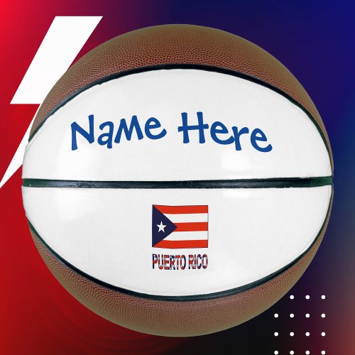 Puerto Rico Puerto Rican Flag Blue Personalization Basketball