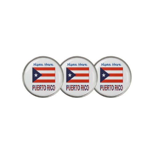 Puerto Rico Puerto Rican Flag Blue Personalization Golf Ball Marker