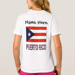 Puerto Rico Puerto Rican Flag Blue Personalization T-Shirt