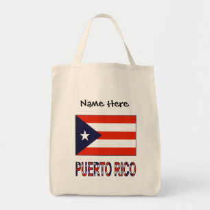 Puerto Rico Puerto Rican Flag Blue Personalization Tote Bag