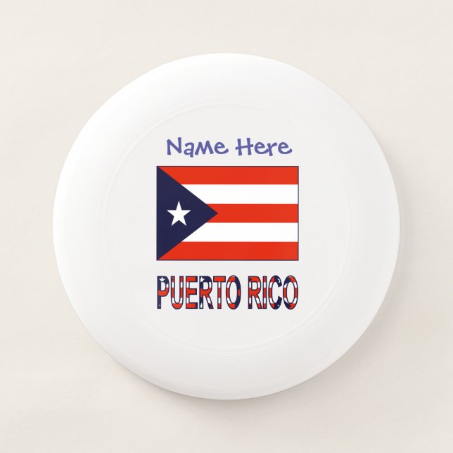 Puerto Rico Puerto Rican Flag Blue Personalization Wham-O Frisbee (Front)