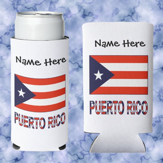 Puerto Rico Puerto Rican Flag Personalized  Seltzer Can Cooler (Creator Uploaded)