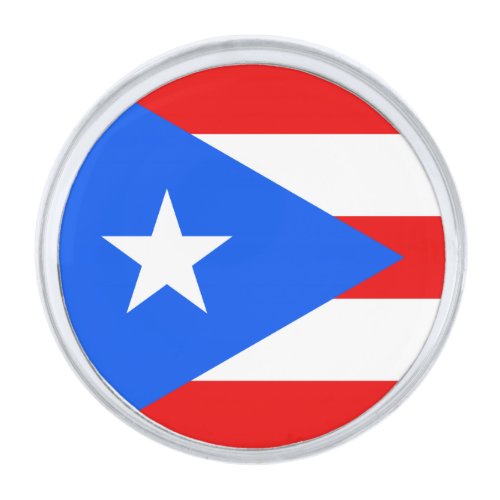Puerto Rico  Puerto Rican Flag San Juan business Silver Finish Lapel Pin