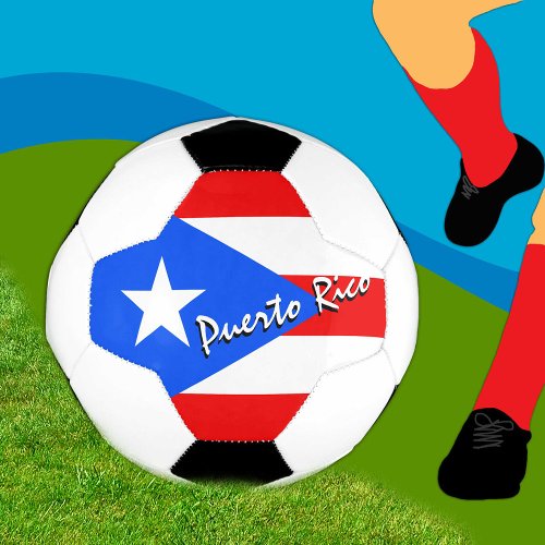 Puerto Rico  Puerto Rican Flag  Sports Soccer Ball
