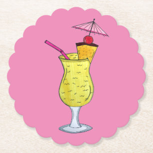 Puerto Rico Puerto Rican Piña Colada Cocktail Paper Coaster