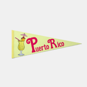 Puerto Rico Puerto Rican Piña Colada Cocktail  Pennant Flag