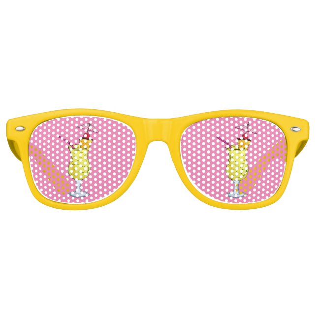 Puerto Rico Puerto Rican Piña Colada Cocktail Retro Sunglasses (Front)