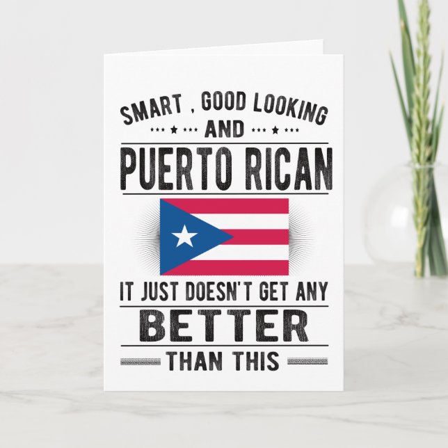 Puerto Rico Puerto Rican Roots Puerto Rico Flag Card (Front)