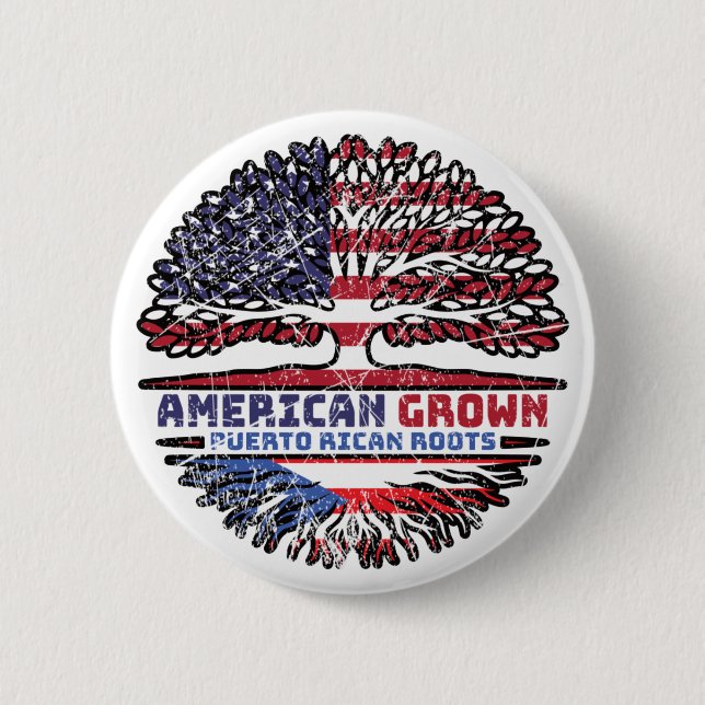 Puerto Rico Puerto Rican US American USA United Button (Front)