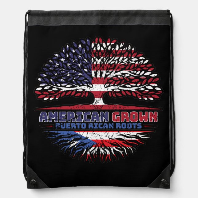 Puerto Rico Puerto Rican US American USA United Drawstring Bag (Front)