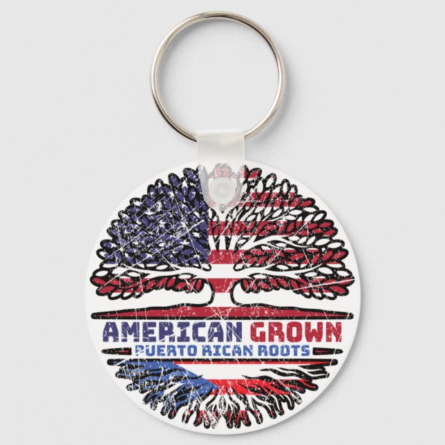 Puerto Rico Puerto Rican US American USA United Keychain (Front)