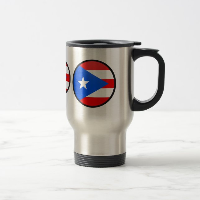 Puerto Rico quality Flag Circle Travel Mug (Right)