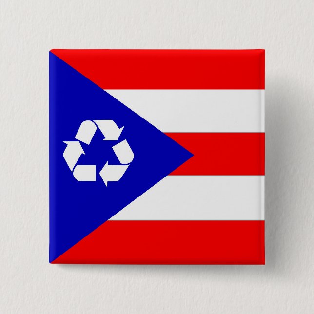 Puerto Rico recycle flag Pinback Button (Front)