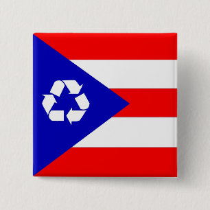Puerto Rico recycle flag Pinback Button