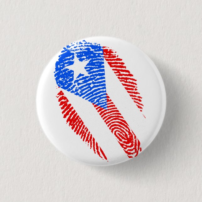Puerto Rico, Red, White, Blue, Fingerprint Button (Front)