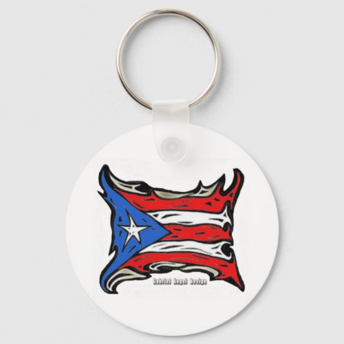 Puerto Rico Reggaeton Flag Keychain