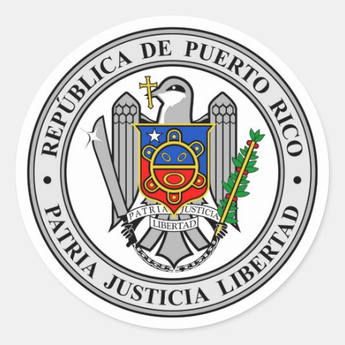 Puerto Rico Republic National Emblem Classic Round Sticker