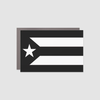 Puerto Rico Resistance Black and White Flag Car Magnet