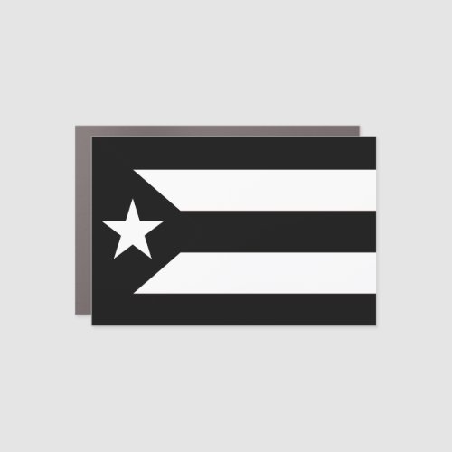 Puerto Rico Resistance Black and White Flag Car Magnet