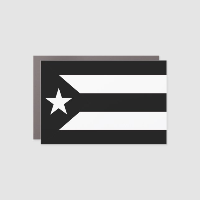 Puerto Rico Resistance Black and White Flag Car Magnet (Front)