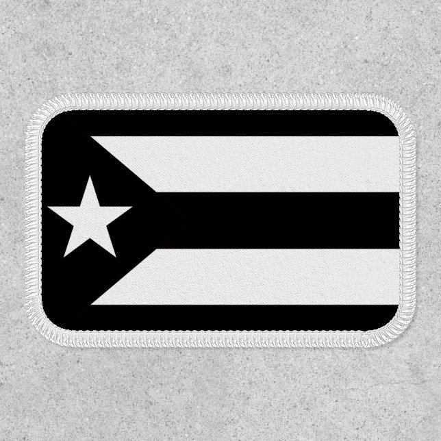Puerto Rico Resistance Black and White Flag Patch (Front)