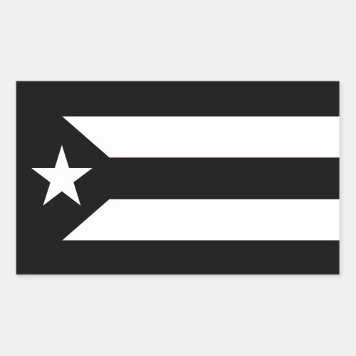 Puerto Rico Resistance Black and White Flag Rectangular Sticker