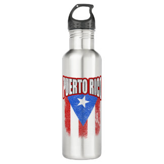 Puerto Rico Resiste Flag Stainless Steel Water Bottle