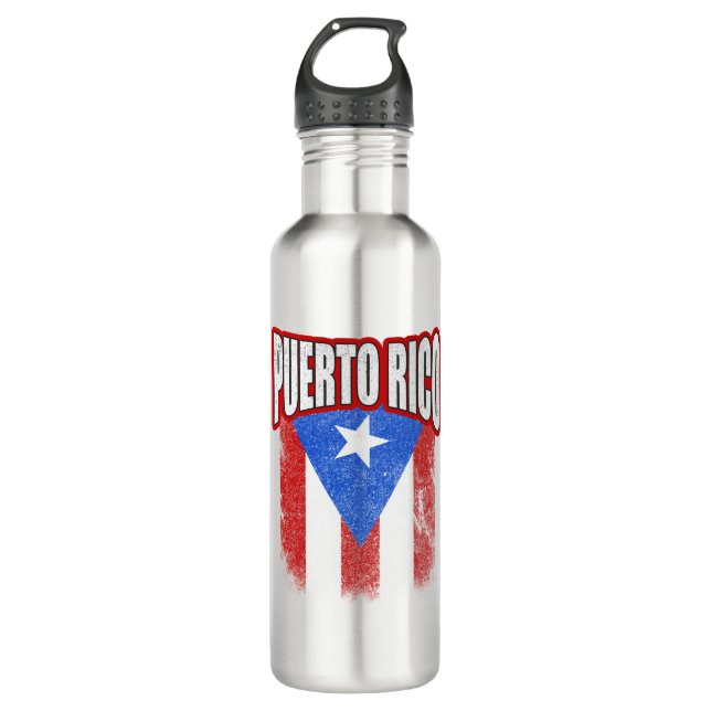 Puerto Rico Resiste Flag Stainless Steel Water Bottle (Front)