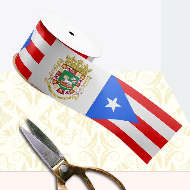 Puerto Rico Ribbon, Emblem, Puerto Rican Flag Satin Ribbon (Creator Uploaded)
