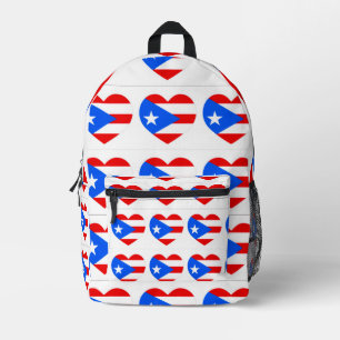 Puerto Rico Rican Flag Printed Backpack