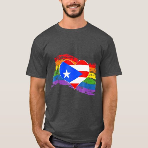 Puerto Rico Rican Gay Pride Flag  LGBT T_Shirt