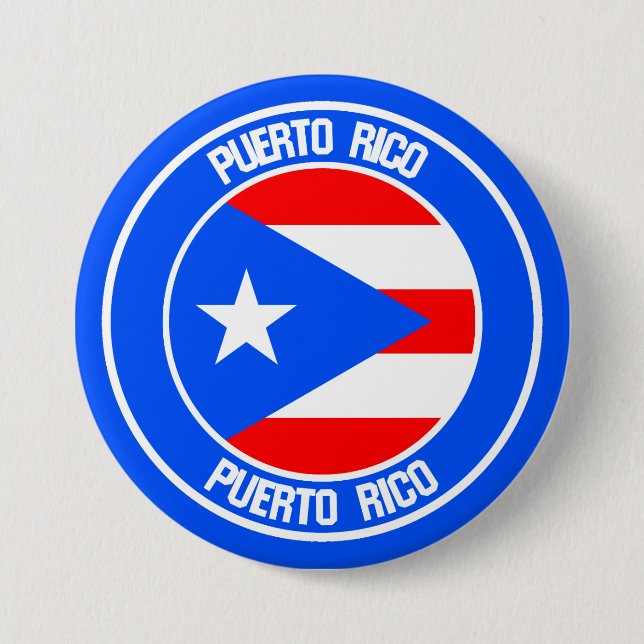 Puerto Rico Round Emblem Button (Front)