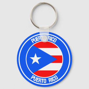 Puerto Rico Round Emblem Keychain
