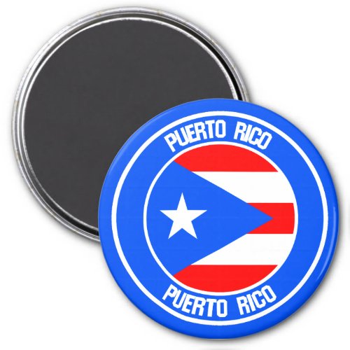 Puerto Rico Round Emblem Magnet