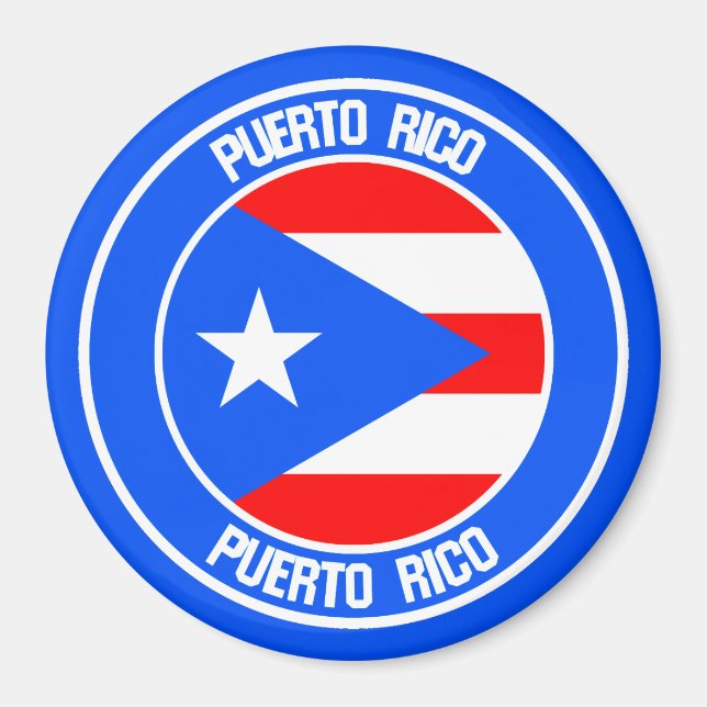 Puerto Rico Round Emblem Magnet (Front)