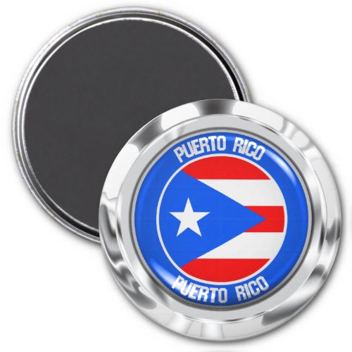 Puerto Rico Round Emblem Magnet