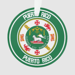 Puerto Rico Round Emblem Ornament
