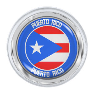 Puerto Rico Round Emblem Silver Finish Lapel Pin