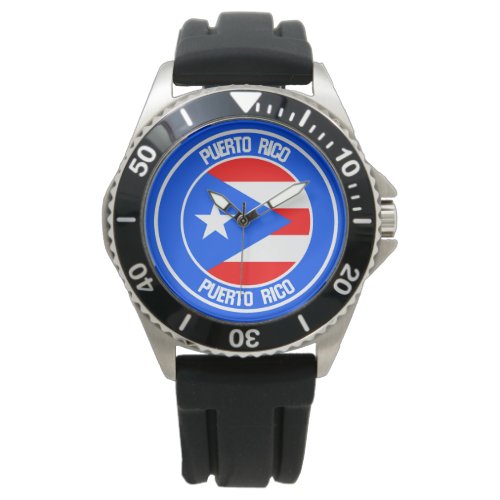 Puerto Rico Round Emblem Watch