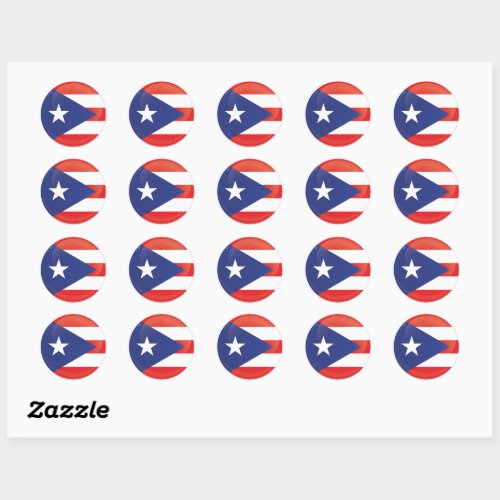 Puerto Rico  Round Icon Flag Classic Round Sticker